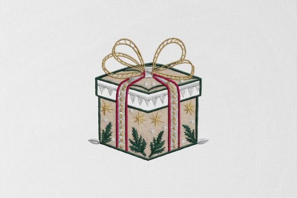 Christmas Gift Box Embroidery Design