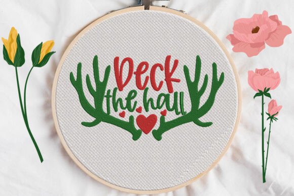 Deck the Hall, Christmas Embroidery