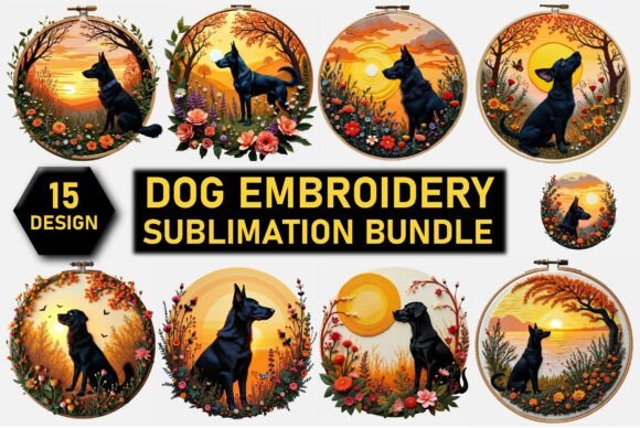 Dog Embroidery Sublimation Bundle