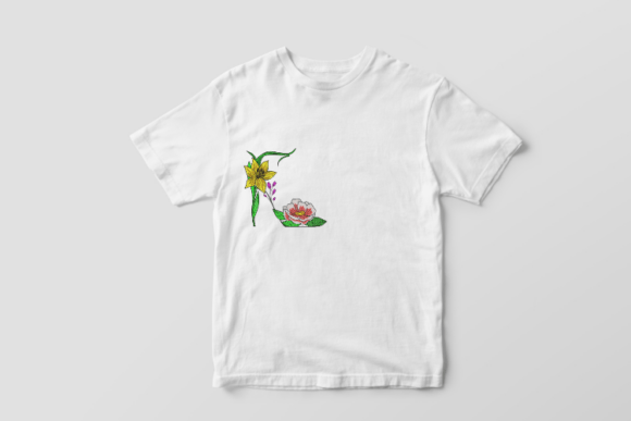 Flower Shoes Embroidery Design