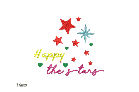 Happy Star Machine Embroidery Design