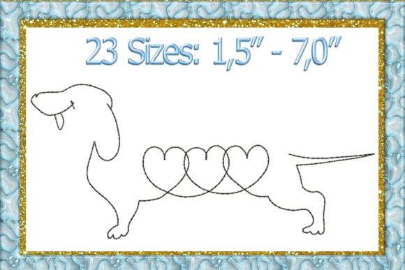 Long Hair Dachshund Embroidery Design