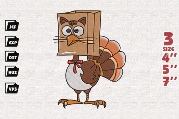 Meow Turkey Embroidery File
