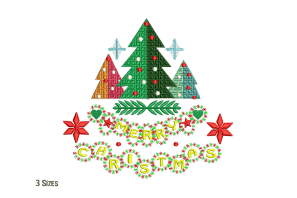 Merry Christmas Embroidery Design