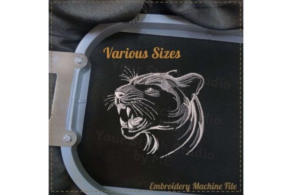 Panther Embroidery Design- Mascot School
