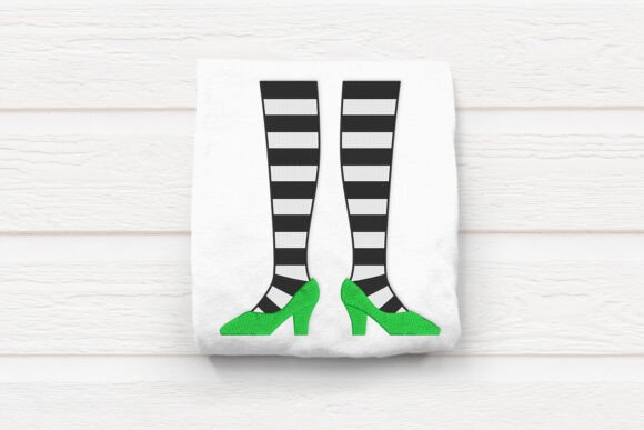 Striped Halloween Legs Embroidery