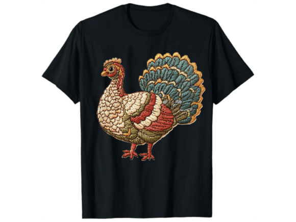 Turkey Thanksgiving Funny Embroidery