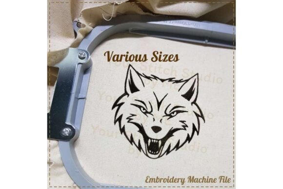 Wolf Embroidery Design- Mascot School