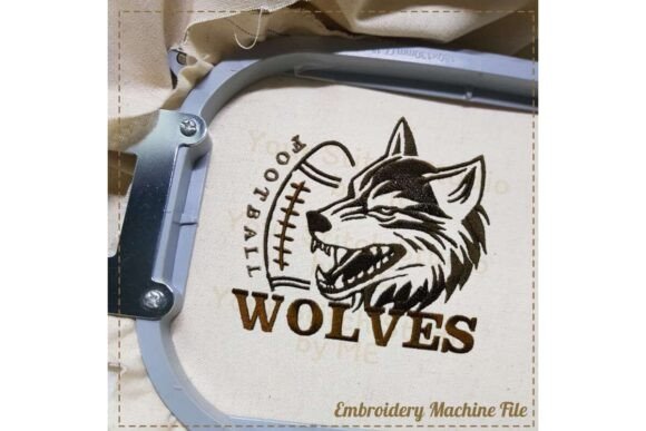 Wolves Football Embroidery Design